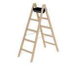 Escabeau double à barreaux en bois - 2x5 barreaux